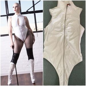 White vinyl bodysuit from Patrice Catanzaro